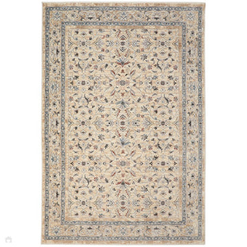 Legacy LEG06 Traditional Persian Border Soft-Touch Short Pile Polyester Flatweave Cream/Beige/Blue Rug-Concept Looms-Rug Love - The Most Loved Rug Store